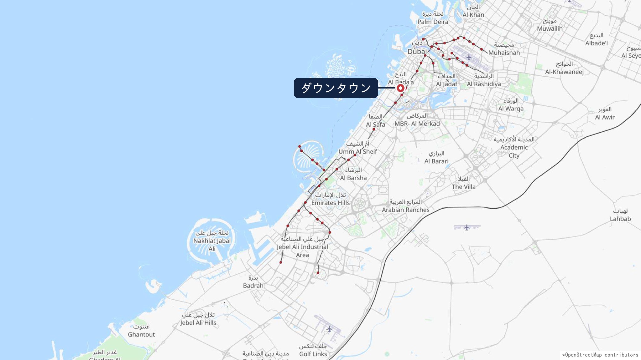 ダウンタウンの位置図(概略)