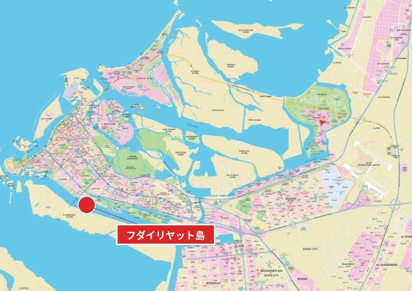 フダイリヤット島の位置図（概略）