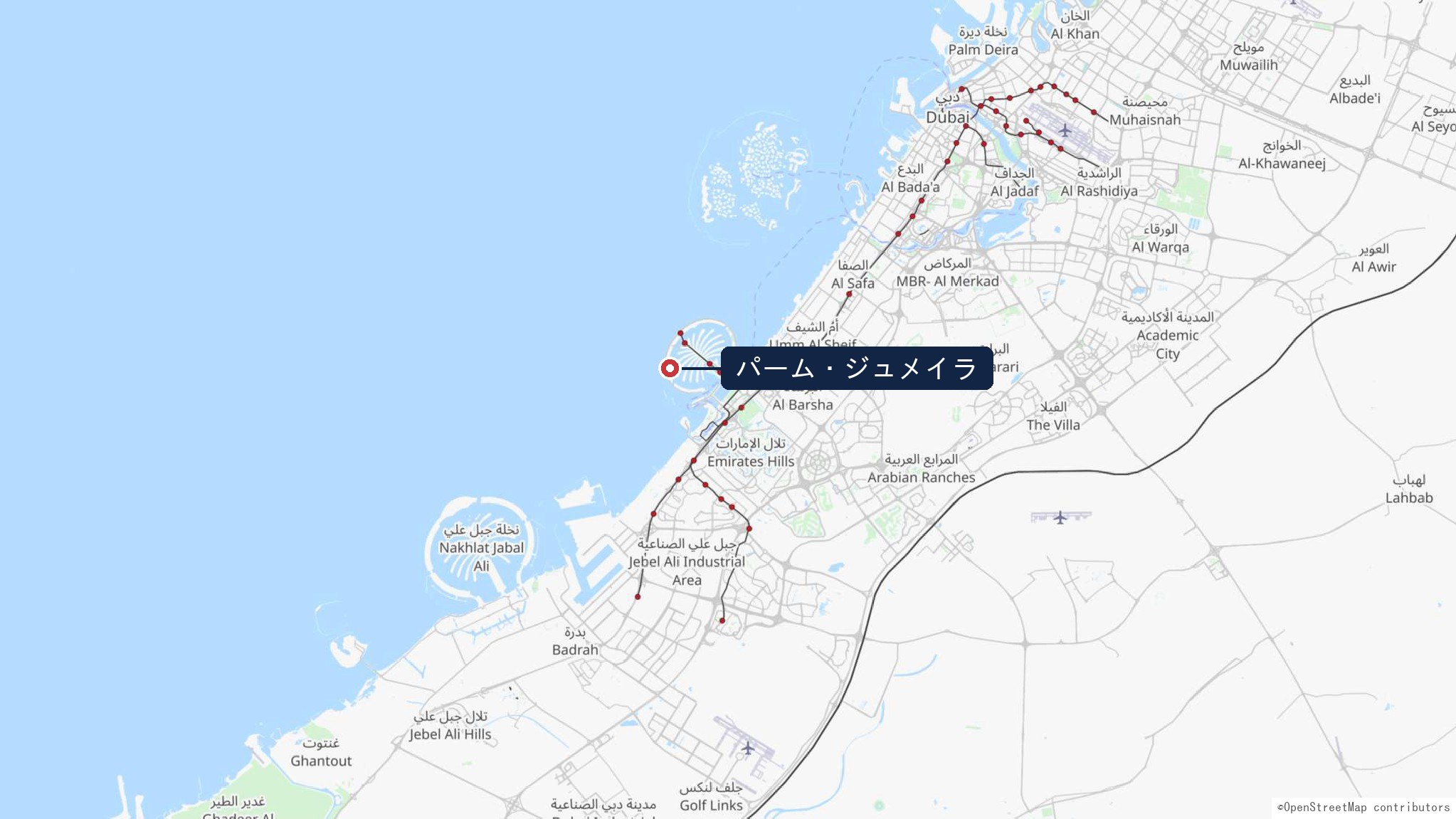 パームジュメイラの位置図(概略)