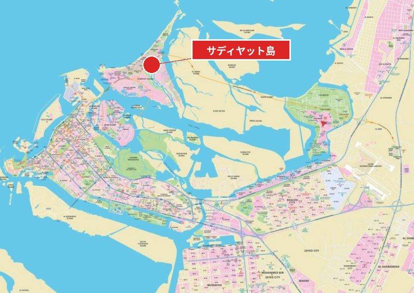 サディヤット島の位置図（概略）